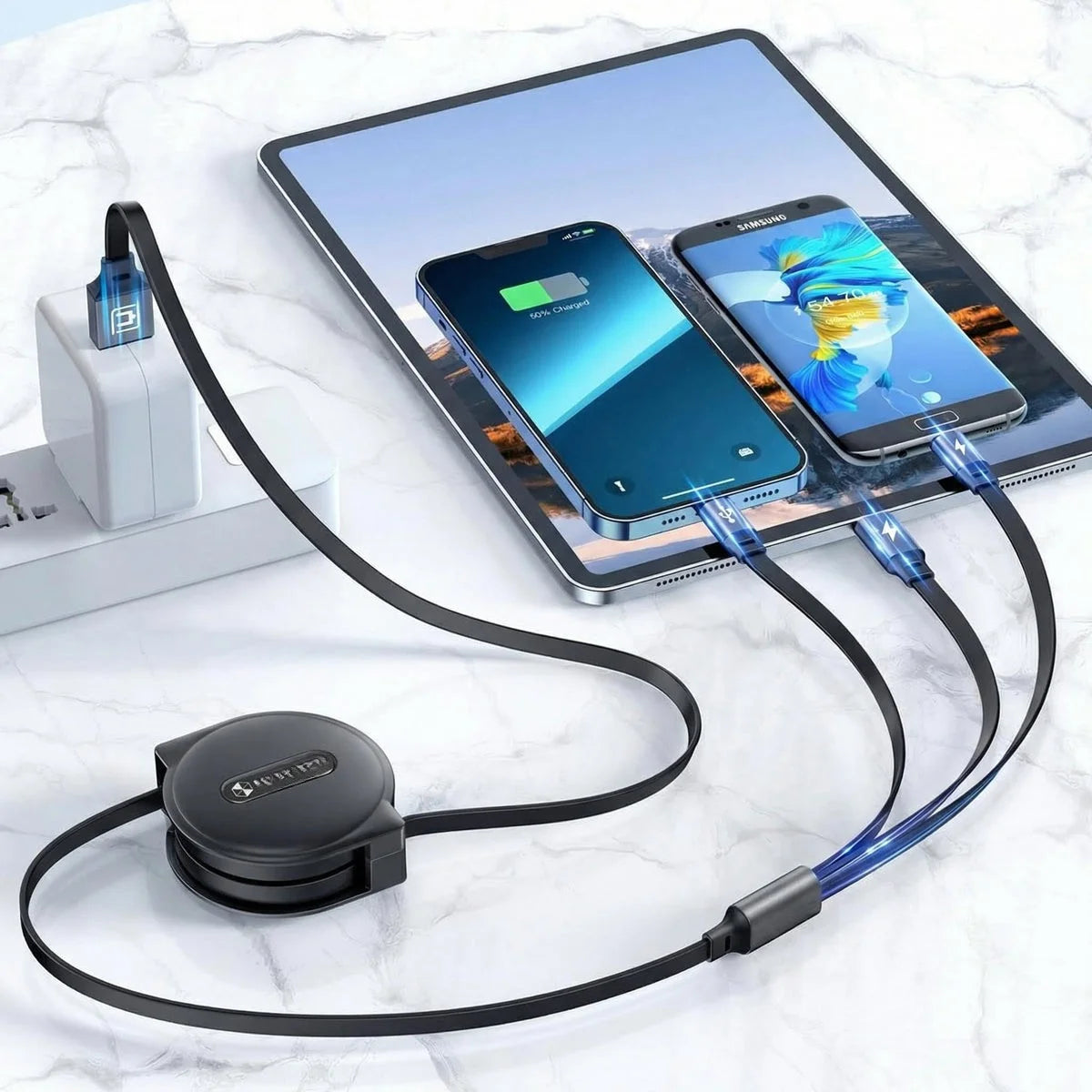MultiCord Pro™ Chargeur Rétractable Rapide