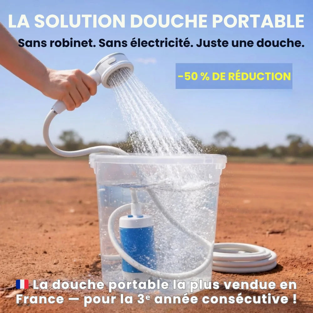Pompe à eau portable : Kit complet avec tuyau et pommeau de douche