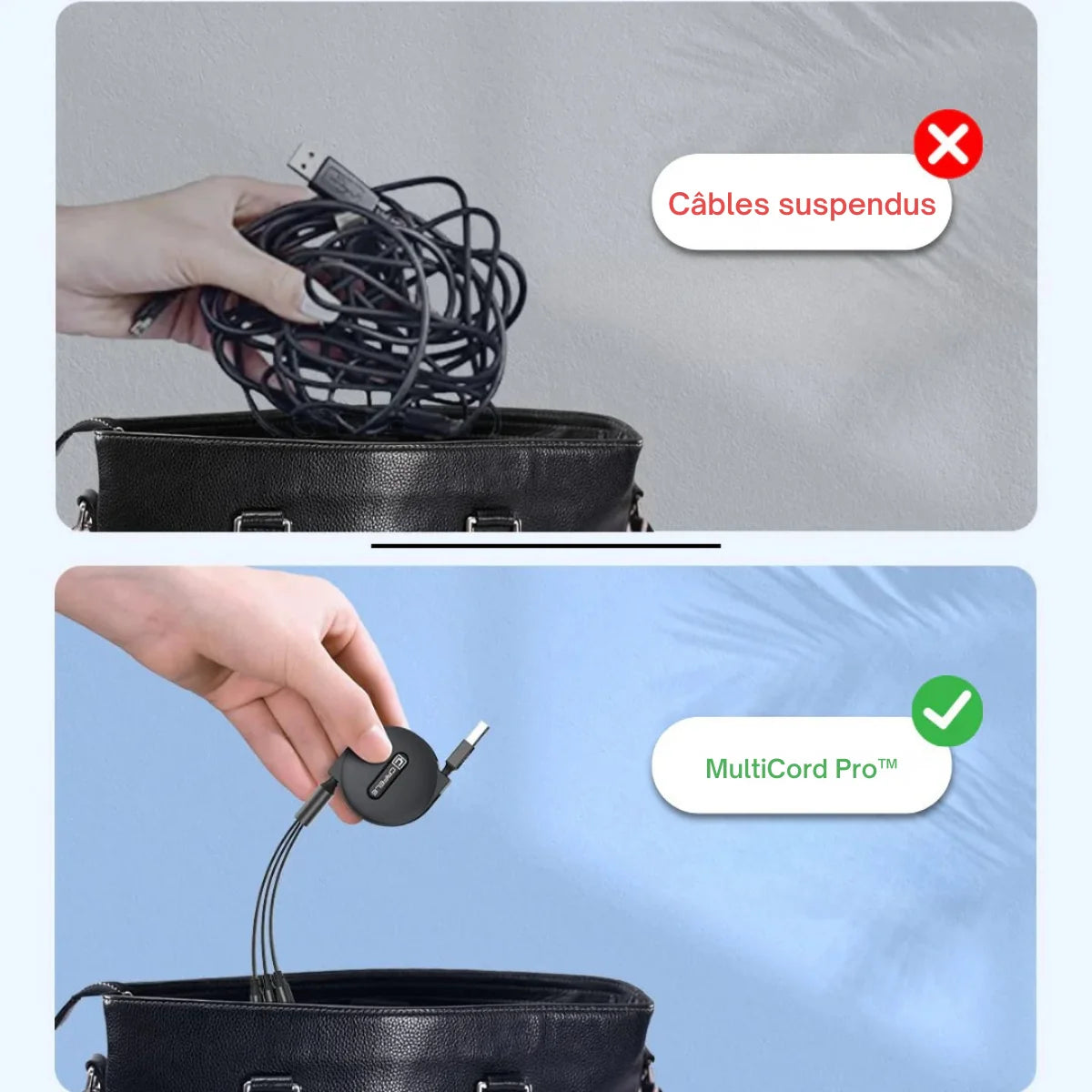 MultiCord Pro™ Chargeur Rétractable Rapide