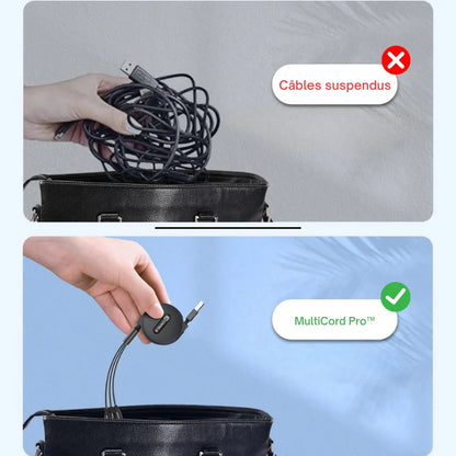 MultiCord Pro™ Chargeur Rétractable Rapide