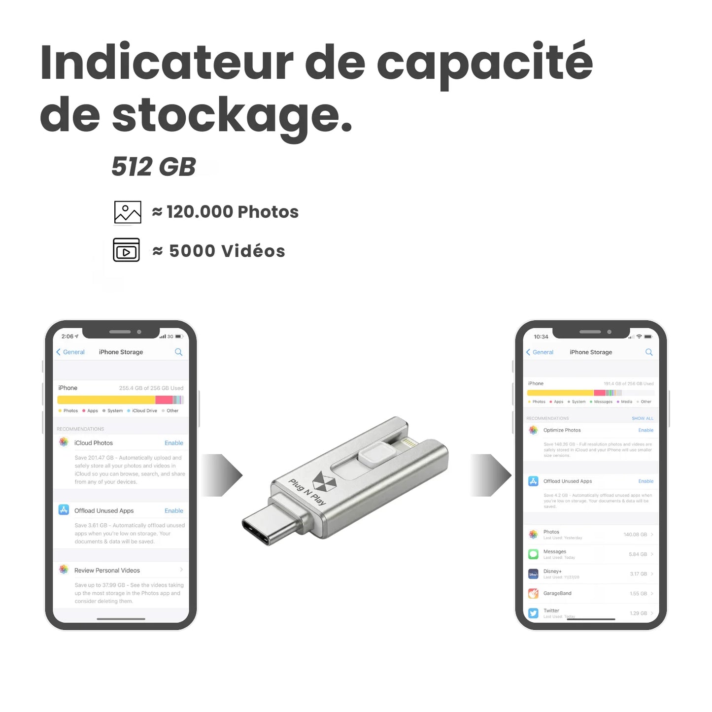 Plug N Play™ Stockage mobile
