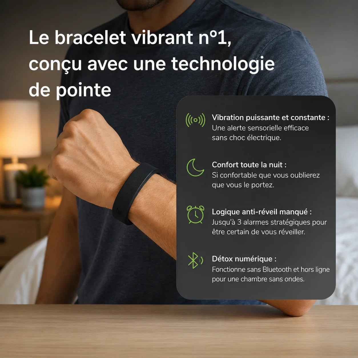 Bracelet de réveil vibrant