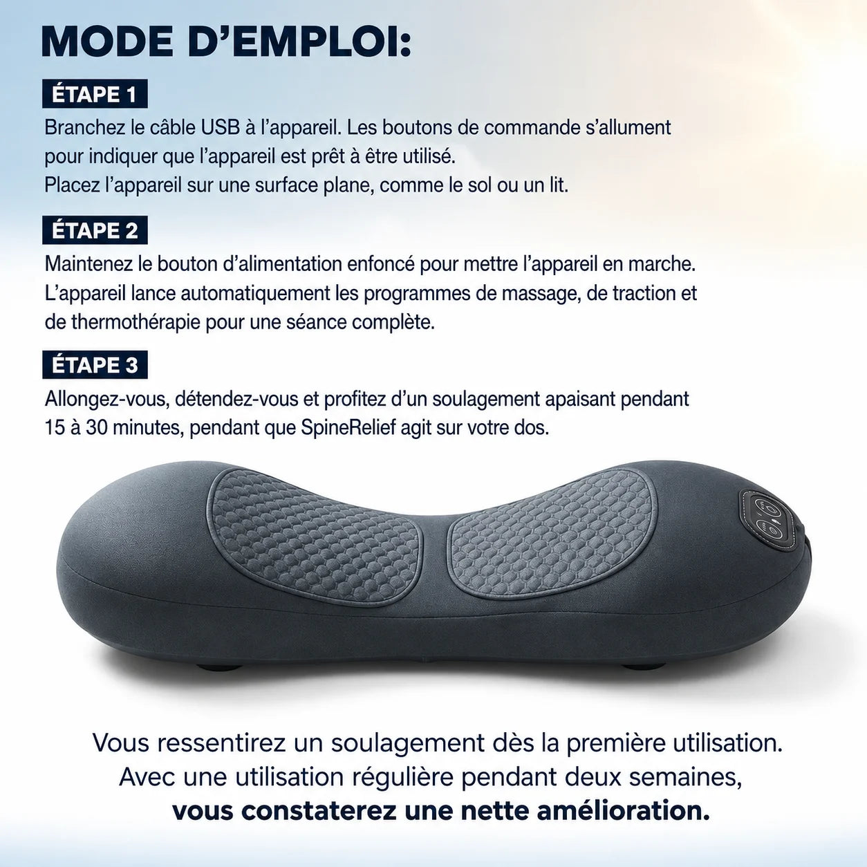 SpineRelief™ — Appareil de Massage Triple Fusion