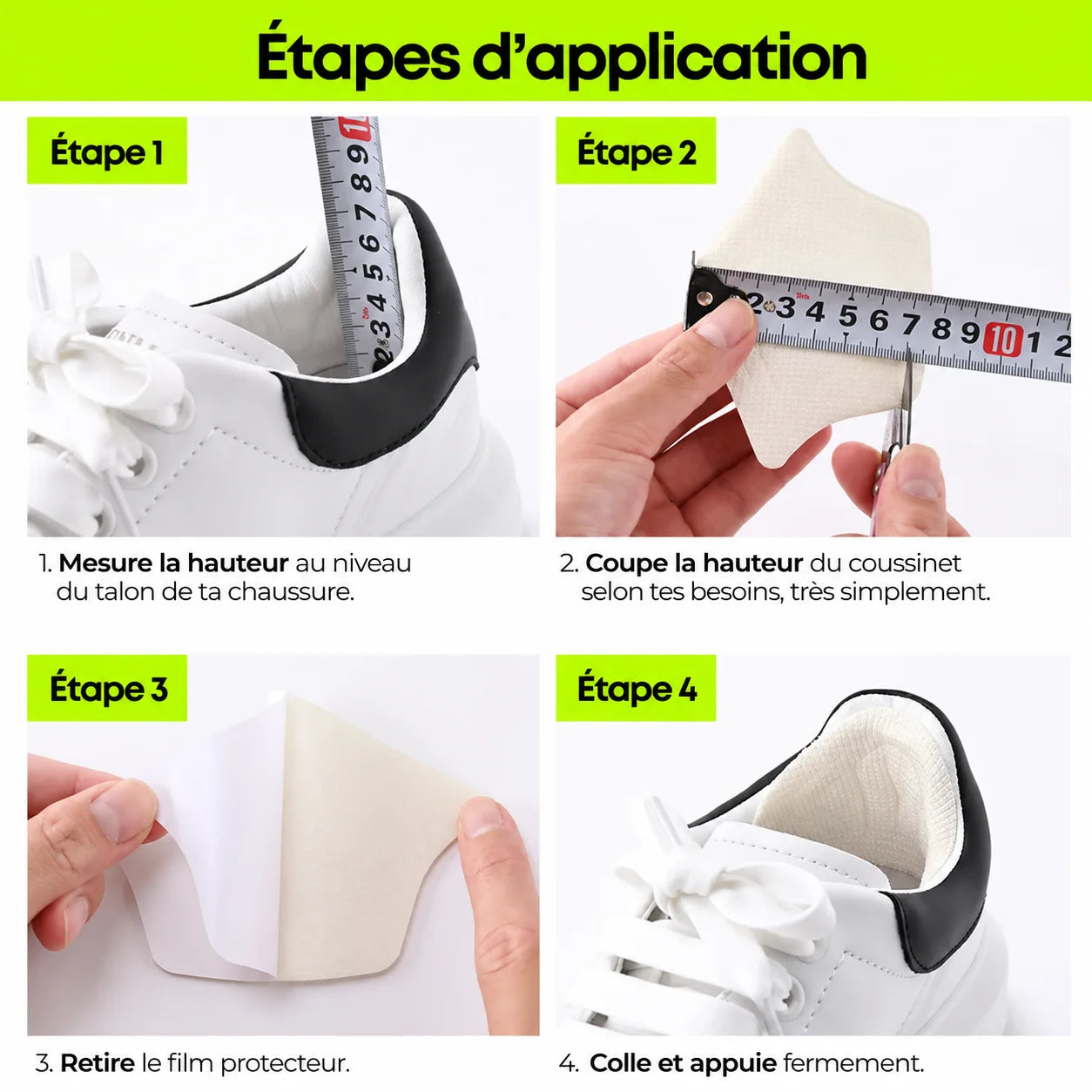 Coussinets au talon pour soulager et amortir les chocs