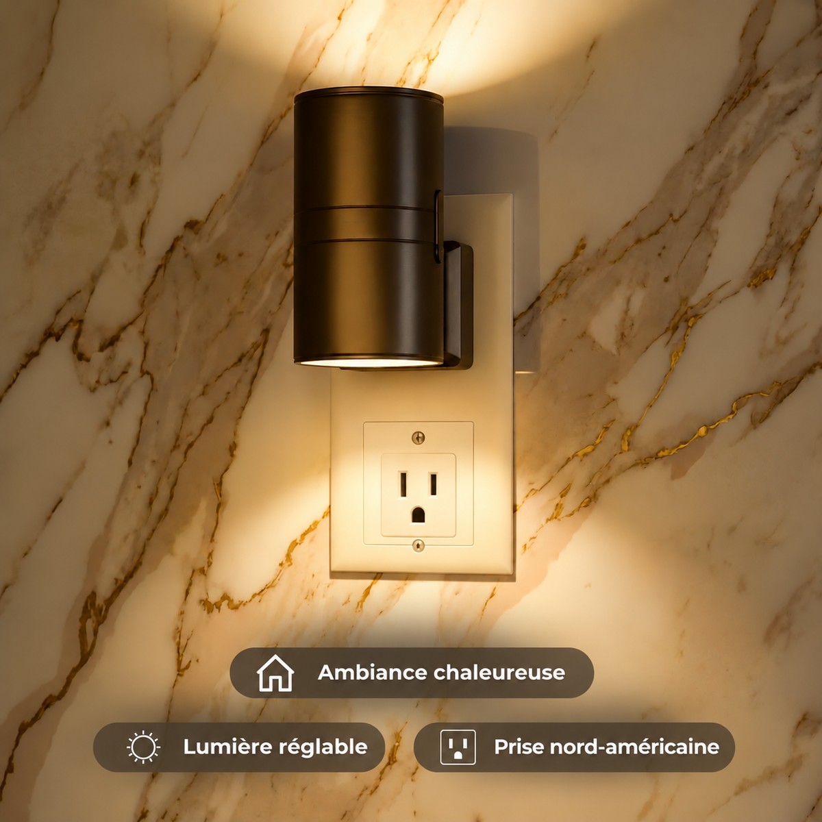 Aura™ lampe murale à capteur, noire