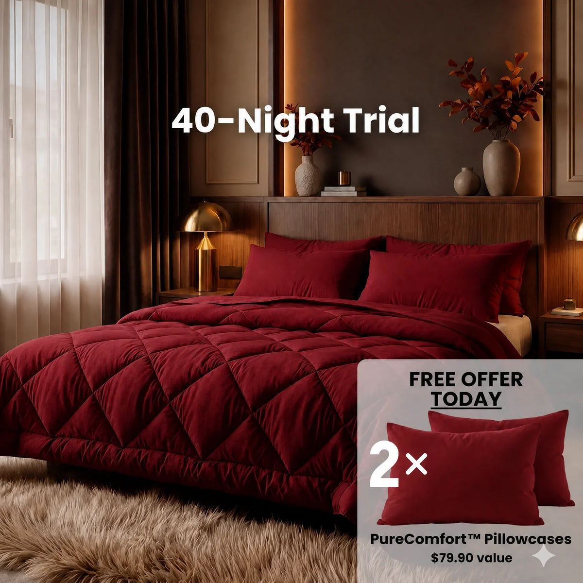 Chimney Red – 2 free PureComfort™ pillowcases
