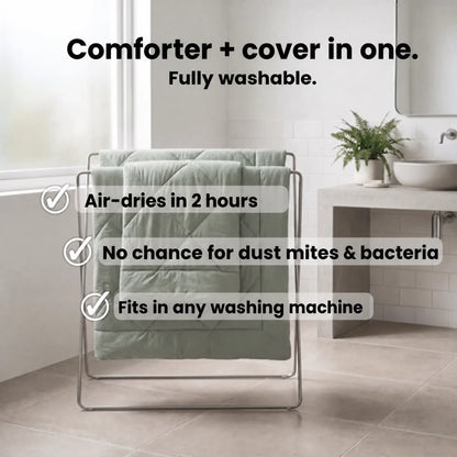 Comforter and cover in one, fully washable