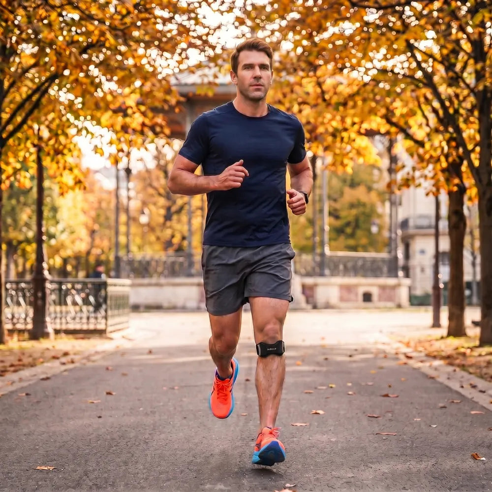 Coureur avec la sangle rotulienne