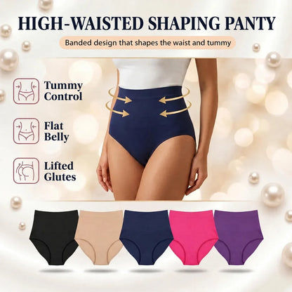 High-waisted shaping panty — banded design that shapes the waist and tummy