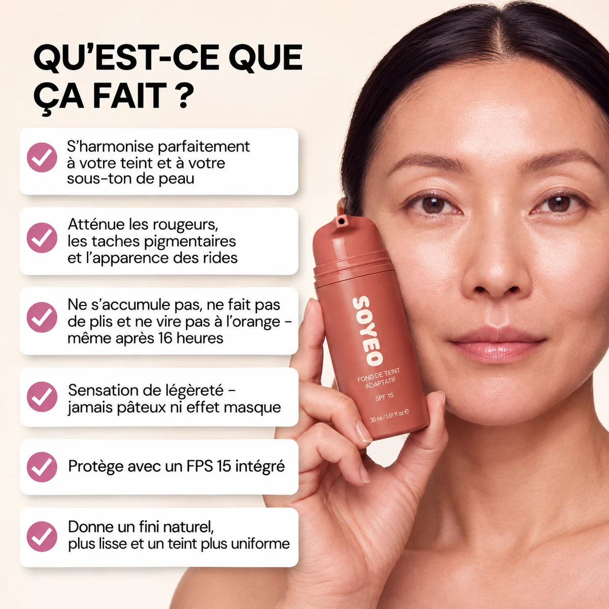 Fond de teint adaptatif anti-âge SOYEO