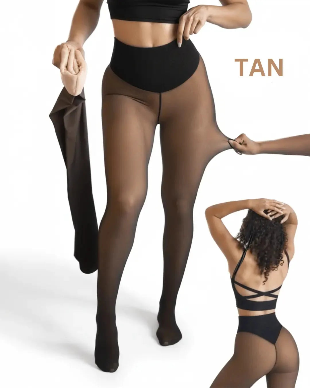 Thermal Sculpting Smoothing Leggings — fleece-lined, bare-leg look