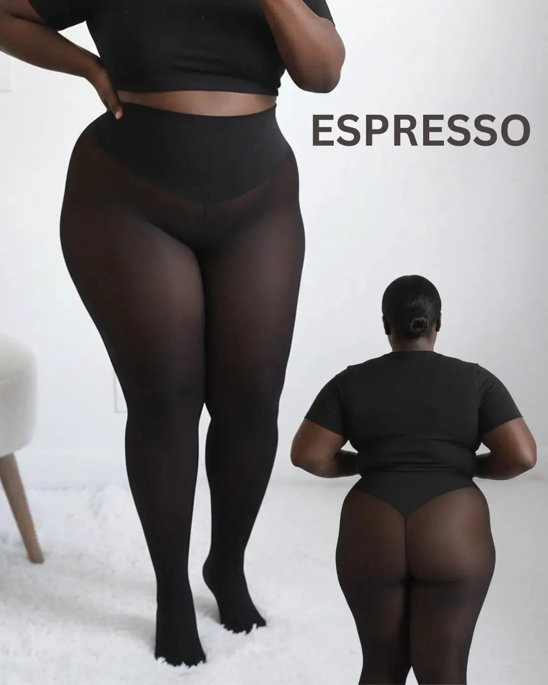 Thermal Sculpting Smoothing Leggings — fleece-lined, bare-leg look